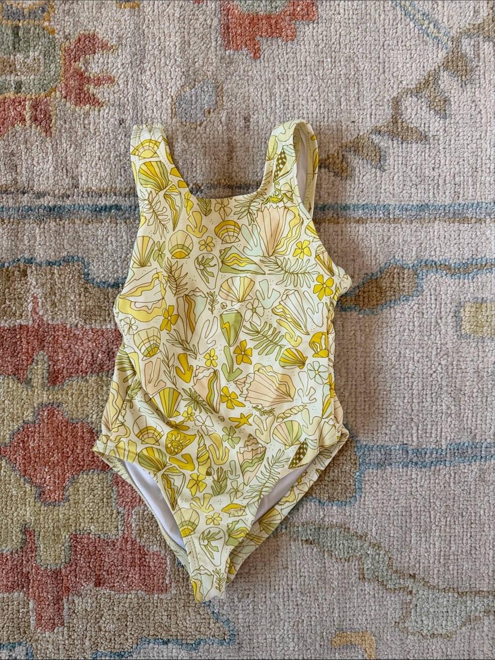 Yellow Seashell Print One-Piece Swimsuit